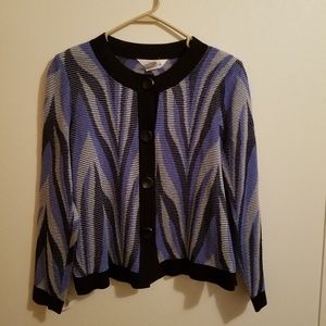 Misook XS black and purple jacket blazer cardigan